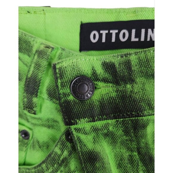 Ottolinger Drape Jeans Size XS Slim Fit Mens Green Crinkle Effect $605 - Picture 4 of 13